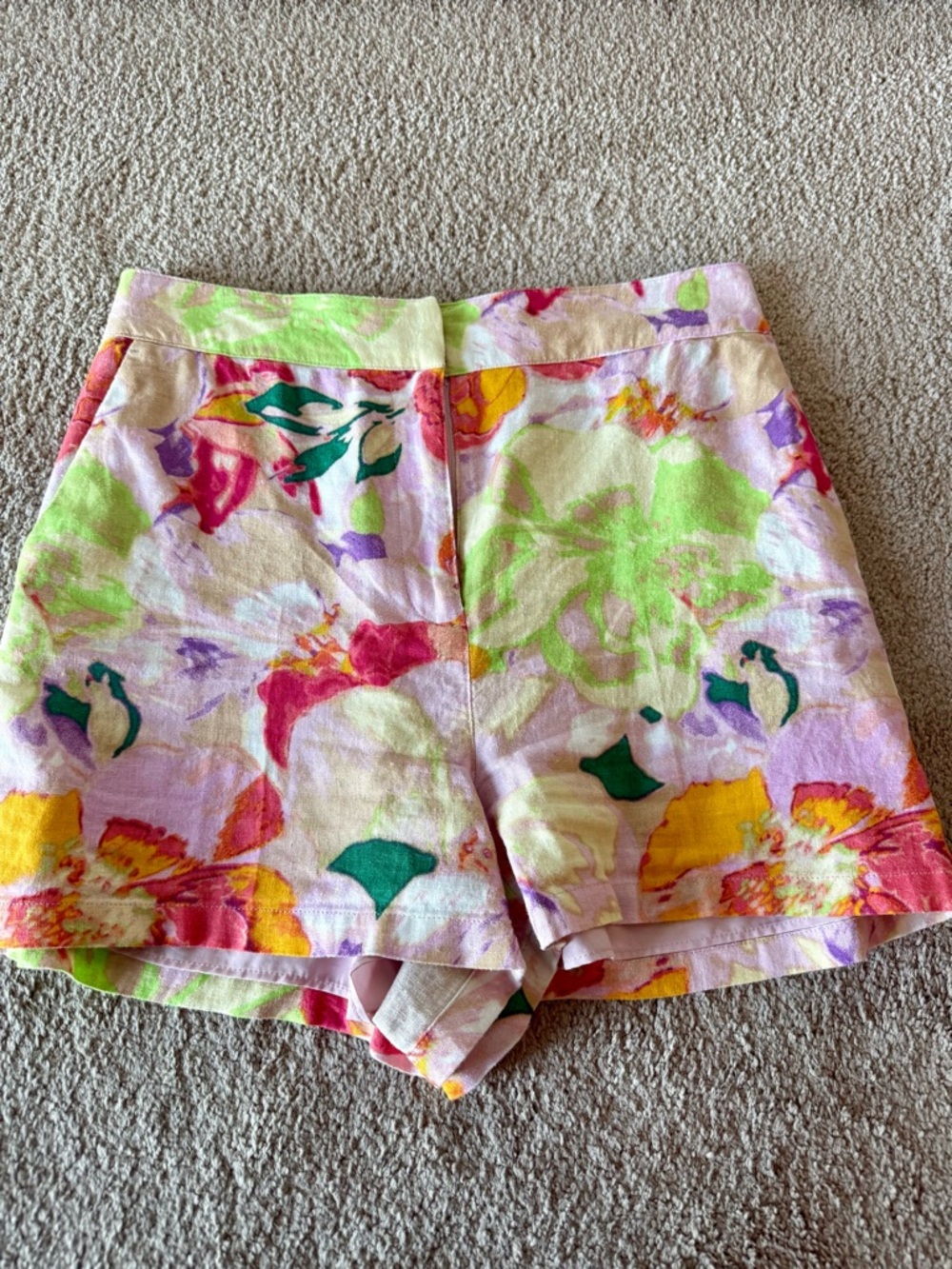 Bar III Floral High-Waist Multicolor Shorts